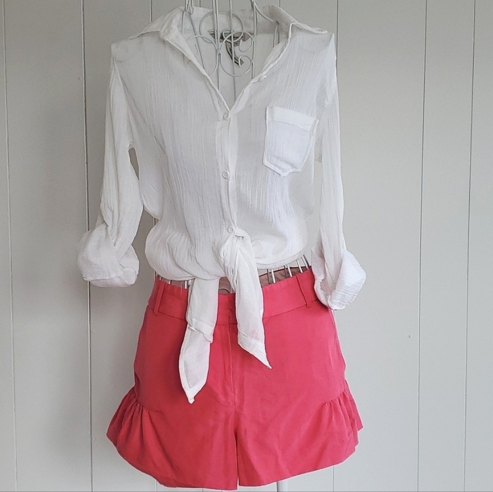 Bcbgeneration Lightweight Button Down Long White … - image 3